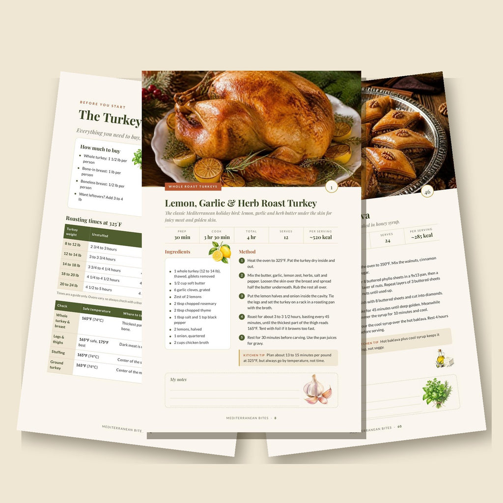 The Mediterranean Holiday Turkey Book — 50 Christmas & Thanksgiving Recipes (Digital Cookbook PDF)