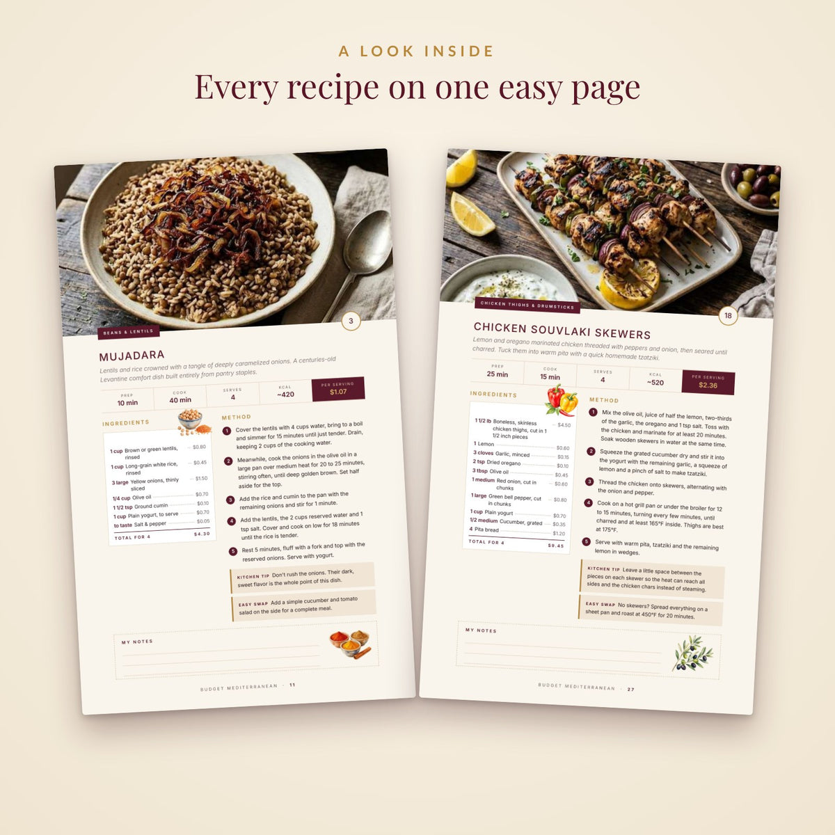 The Budget Mediterranean Cookbook – 100 Family Dinners for $10 or Less (Digital PDF)